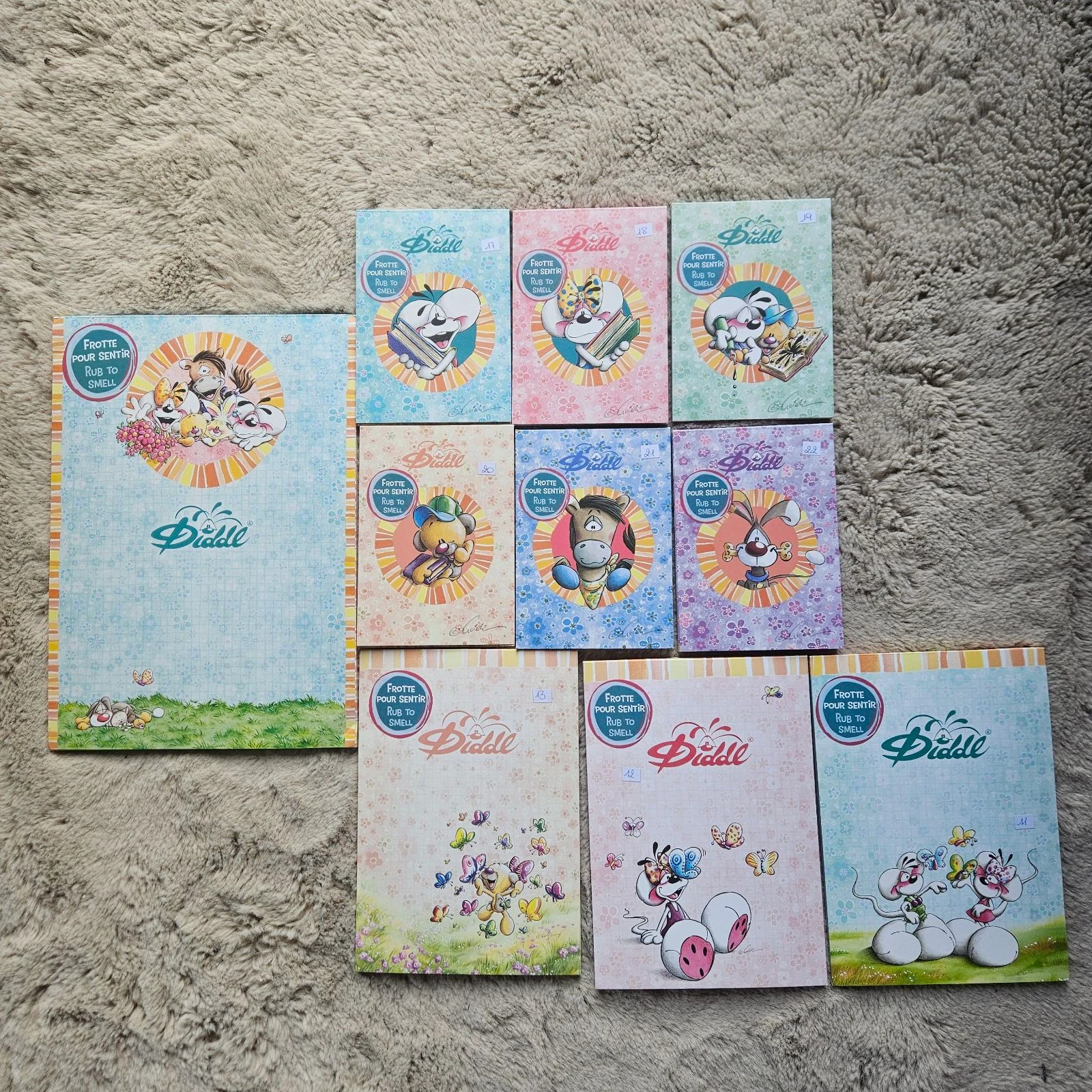 9 losse blaadjes van blok